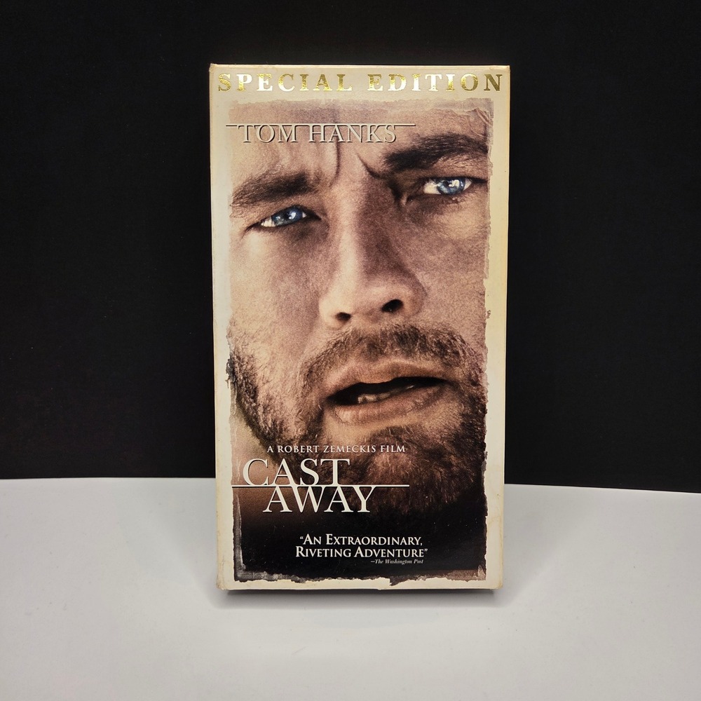 Cast Away VHS Tom Hanks Special Edition Movie 2000 Drama Survival Wilson Retro
